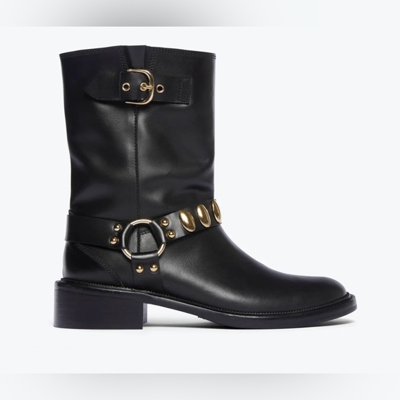 Freda Salvador Aeri Moto Boot w/Gold Hardware, 7.5 - Picture 10 of 11